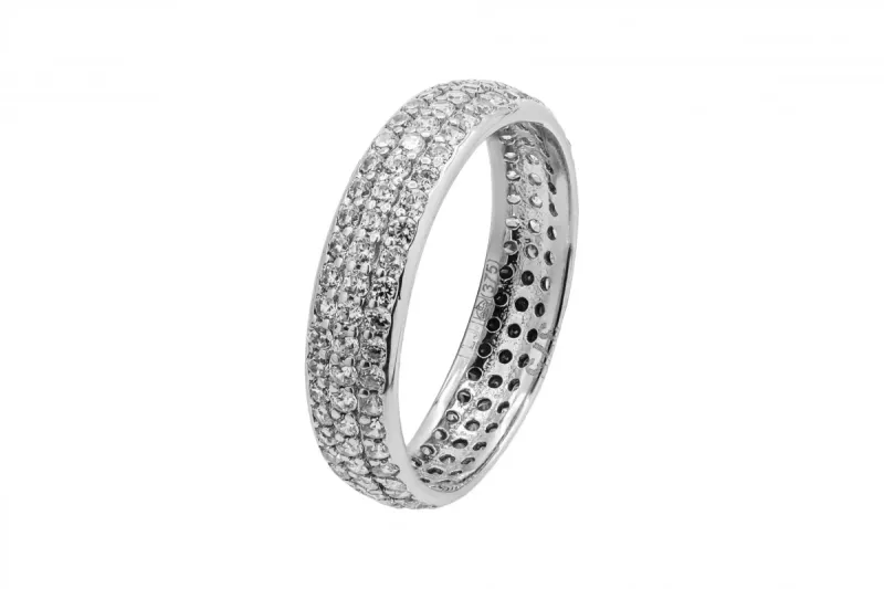 9ct White Gold Cubic Zirconia Eternity Ring 2.2g