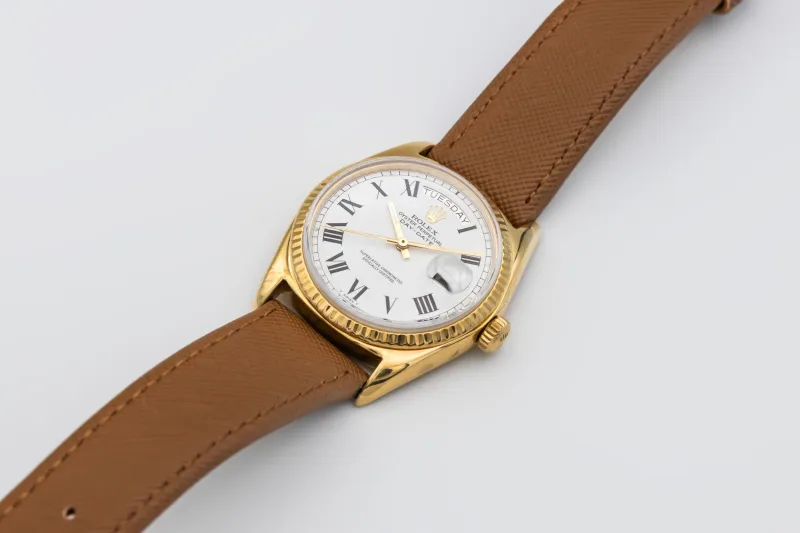 Rolex Day-Date 36mm 18ct Yellow Gold Brown Leather 1803 1974