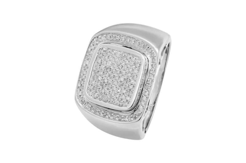 9ct White Gold Diamond Ring 0.57ct 10.9g