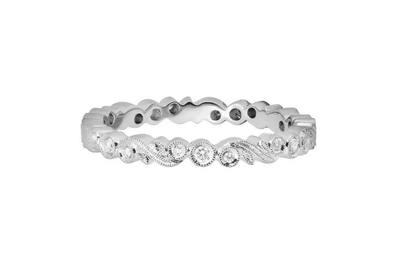18ct White Gold Round Brilliant Diamond Full Eternity Ring 0.40ct