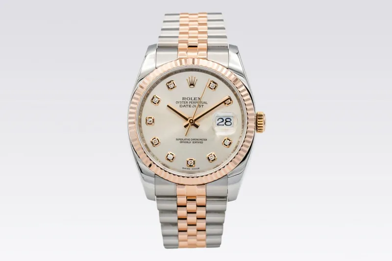 Rolex DateJust 36mm Steel & 18ct Rose Gold Jubilee 116231 2011