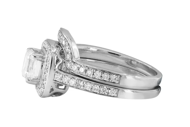 18ct White Gold Diamond Engagement Ring Set 2ct G SI1 GIA Cert