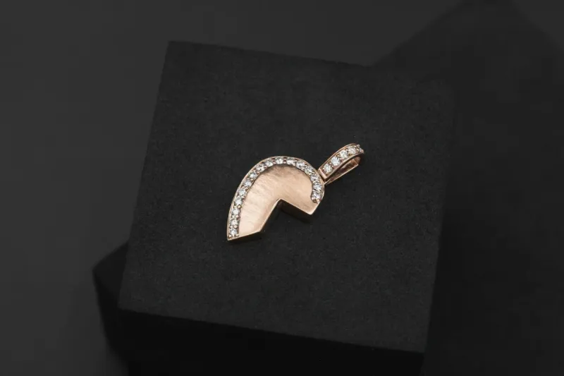 9ct Rose Gold Left Side Heart Diamond Pendant 0.32ct