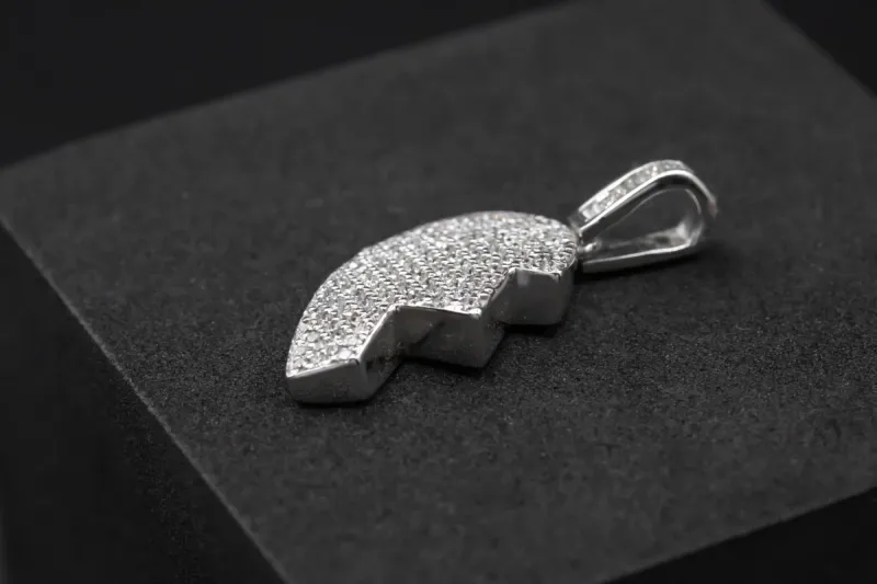 9ct White Gold Diamond Heart Pendant 1.10cts Left Side