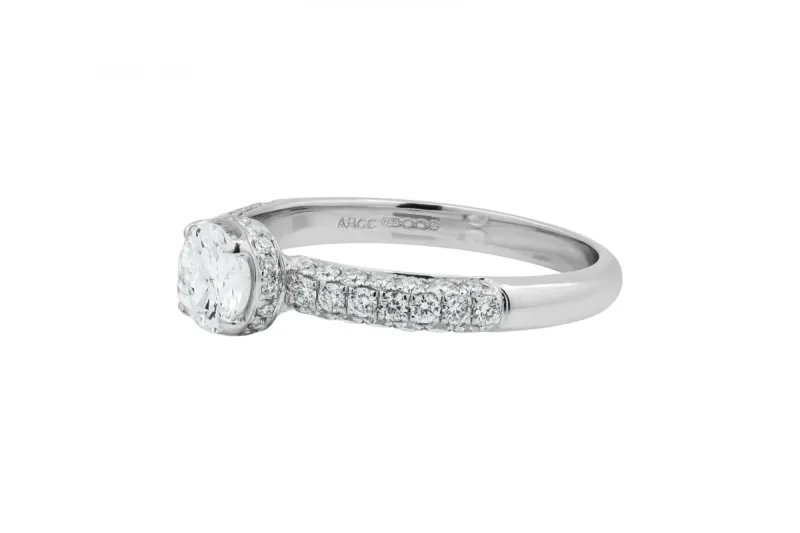 18ct White Gold Round Brilliant Diamond Bezel Set Engagement Ring 1.15ct