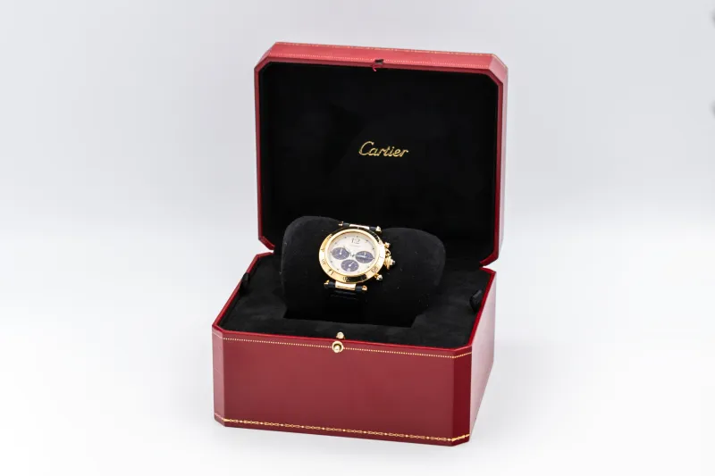 Cartier Pasha de Cartier Chronograph 38mm Dark Blue Leather W3003551/0960 1996