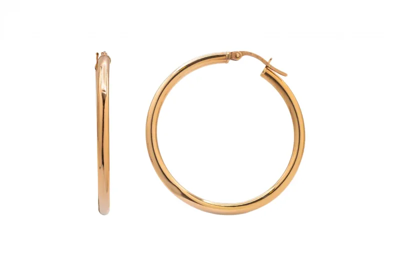9ct Rose Gold Hoop Earrings 1.8g