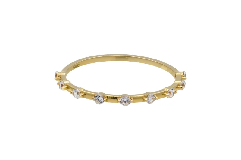14ct Yellow Gold Brilliant Cut Cubic Zirconia Eternity Ring 1g