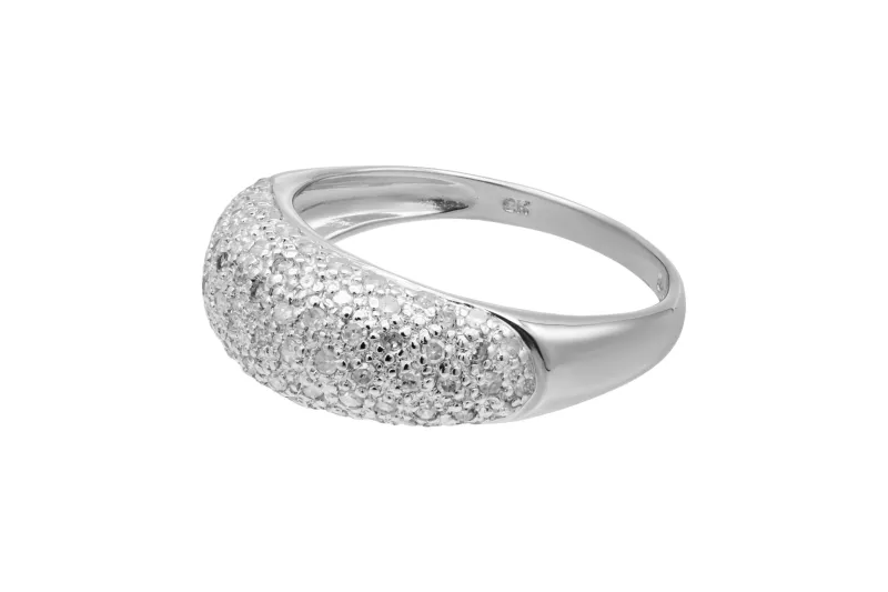 9ct White Gold Diamond Pavé Band Ring 0.50ct