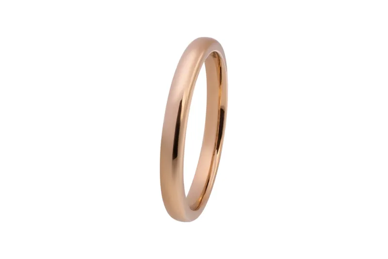 9ct Rose Gold D-Shape Wedding Band 2.45mm
