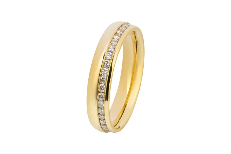 18ct Yellow Gold Full Eternity Wedding Band 0.75ct