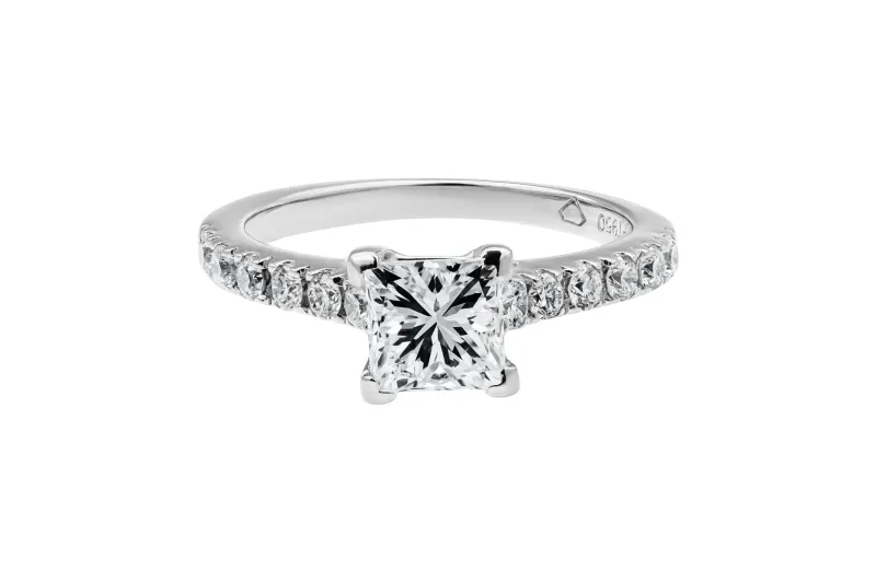 Platinum Princess Cut Diamond Engagement Ring 1.04ct