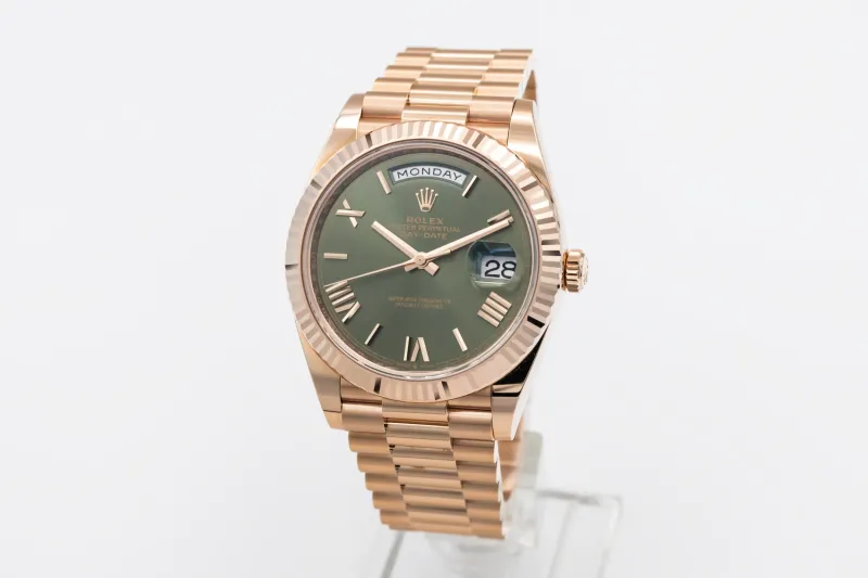 Rolex Day-Date 40mm 'Olive' 18ct Rose Gold Presidential 228235 2022