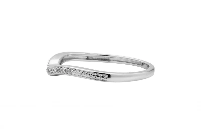 9ct White Gold Diamond Eternity Band Ring 0.10ct