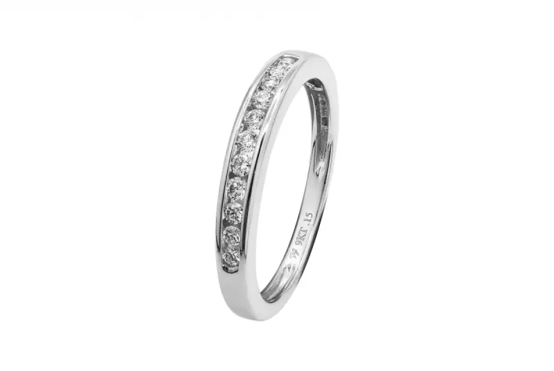 9ct White Gold Half Eternity Ring 0.15ct