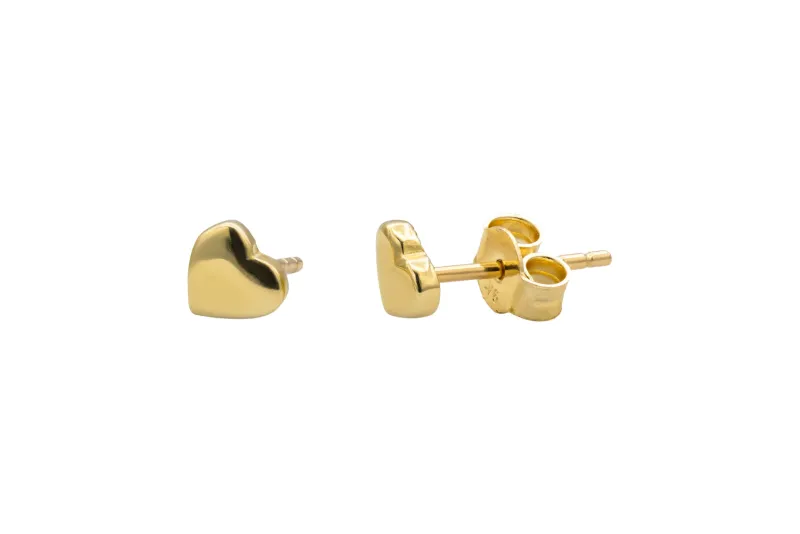 9ct Yellow Gold Mini Heart Stud Earrings 1g