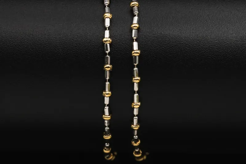 18ct White Gold & Yellow Gold Necklace 7.8g