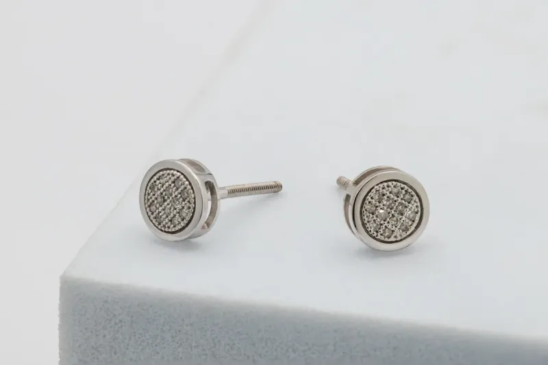 9ct White Gold Round Diamond Stud Earrings 0.20ct