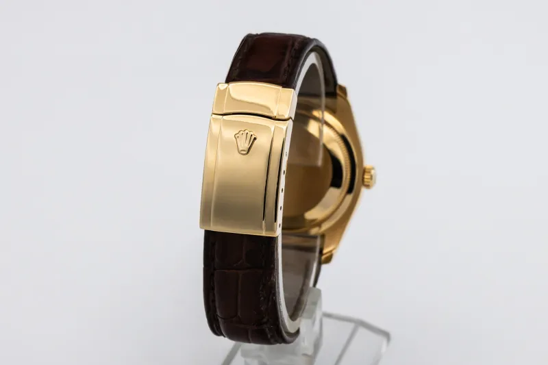 Rolex DateJust 36mm Brown Leather Strap 116138 2010