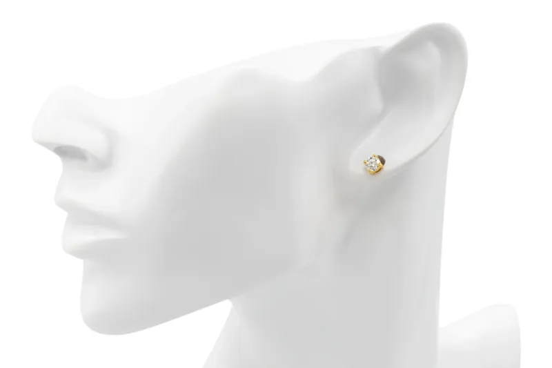 18ct Yellow Gold Round Brilliant Diamond Stud Earrings 0.70ct