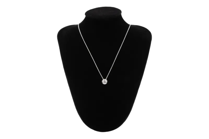 Sterling Silver Lab Grown Brilliant Cut Diamond Necklace 1.03ct