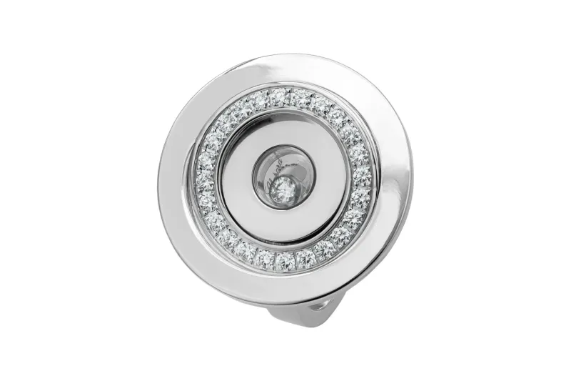 Chopard Happy Spirit White Gold Diamond Pave Ring 0.23ct