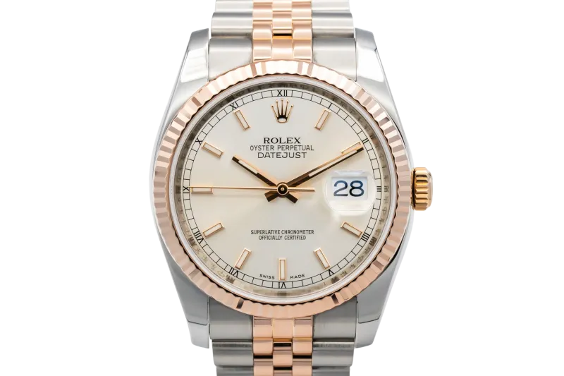 Rolex DateJust 36mm Steel & 18ct Rose Gold Jubilee 116231 2014
