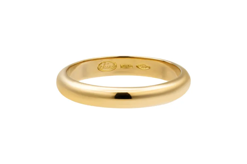 18ct Yellow Gold D Shape Wedding Band 5.5g