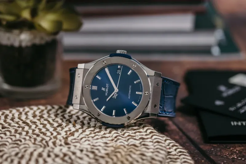 Hublot Classic Fusion 45mm Blue Rubber Bracelet 511.NX.7170.LR 2017