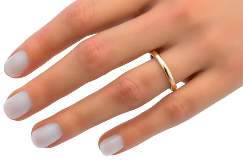 9ct Rose Gold D-Shape Wedding Band 2.45mm