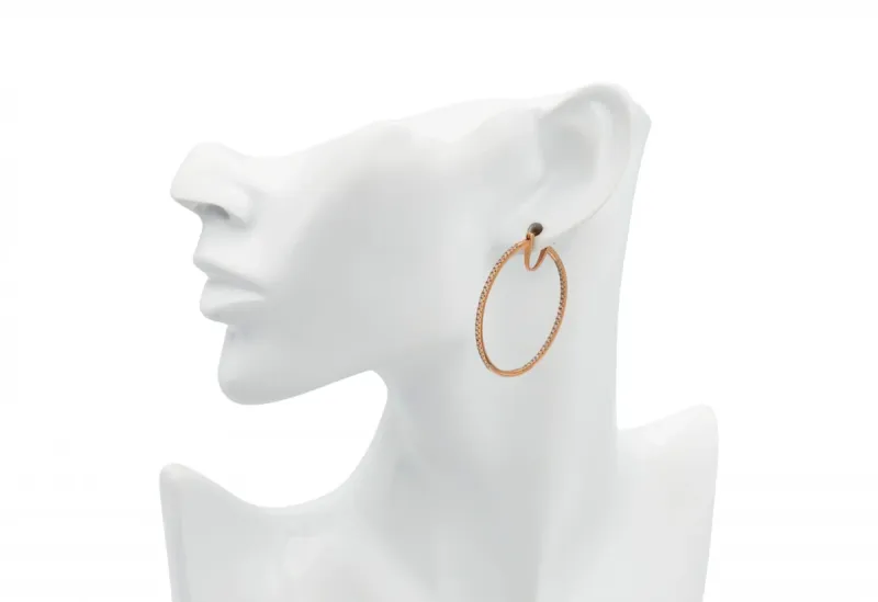 18ct Rose Gold Diamond Hoop Earrings 0.92cts