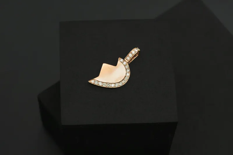 9ct Rose Gold Right Side Heart Diamond Pendant 0.32ct