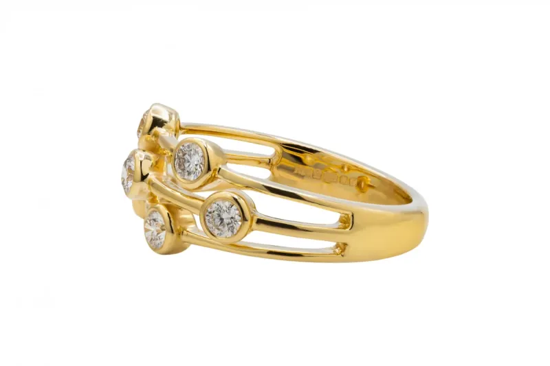 18ct Yellow Gold Bubble Diamond Ring 0.38ct