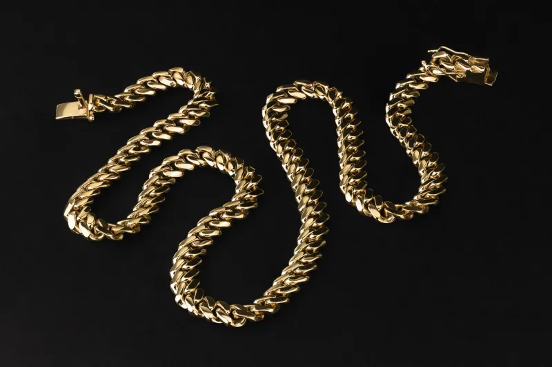 9ct Yellow Gold Cuban Link Chain 125.6g 26"