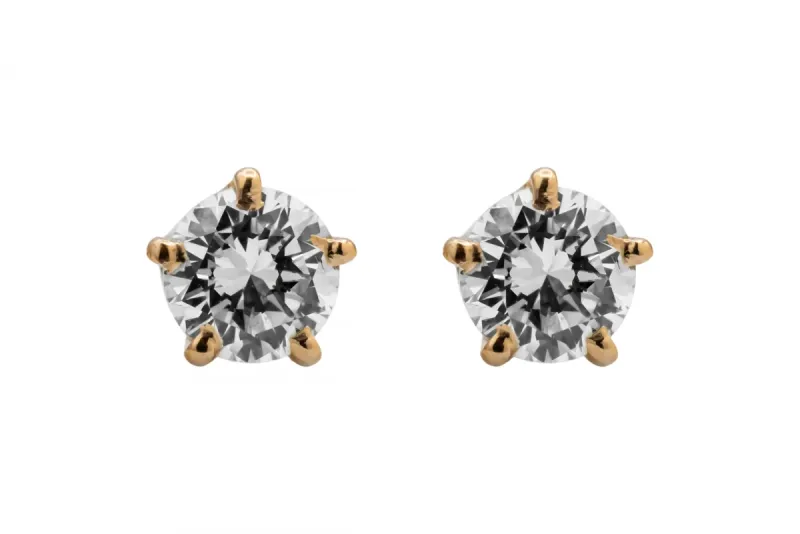 18ct Yellow Gold Diamond Stud Earrings 0.40ct 1.2g