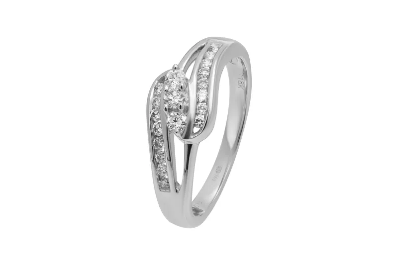 18ct White Gold Diamond Ring 0.25ct 3.4g