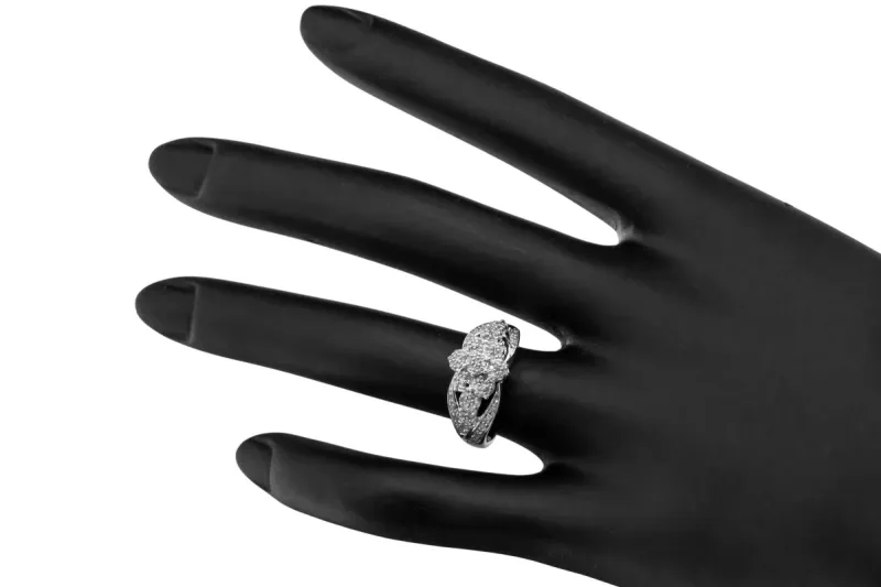 9ct White Gold Art Deco Diamond Ring 0.33ct