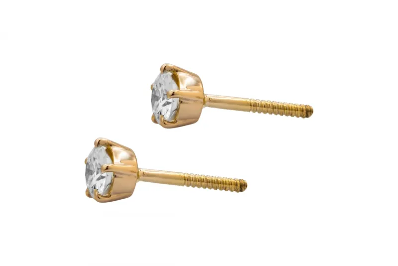 18ct Yellow Gold Diamond Stud Earrings 0.40ct 1.2g