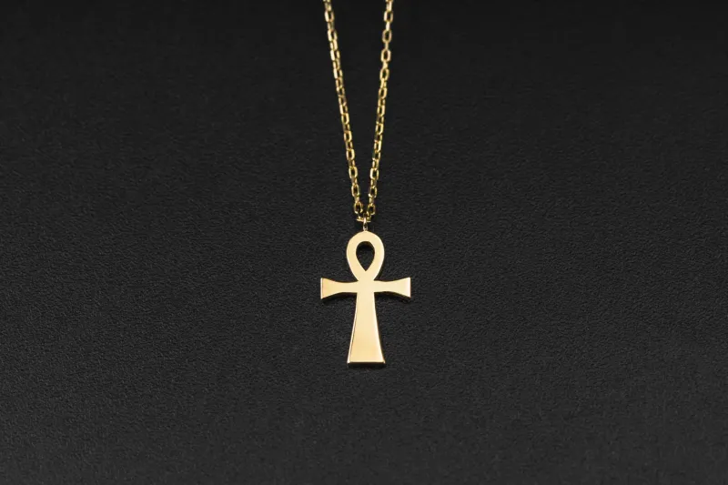 14ct Yellow Gold Cross Necklace 18" 2g