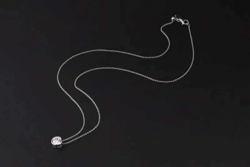 Sterling Silver Lab Grown Brilliant Cut Diamond Necklace 1.03ct