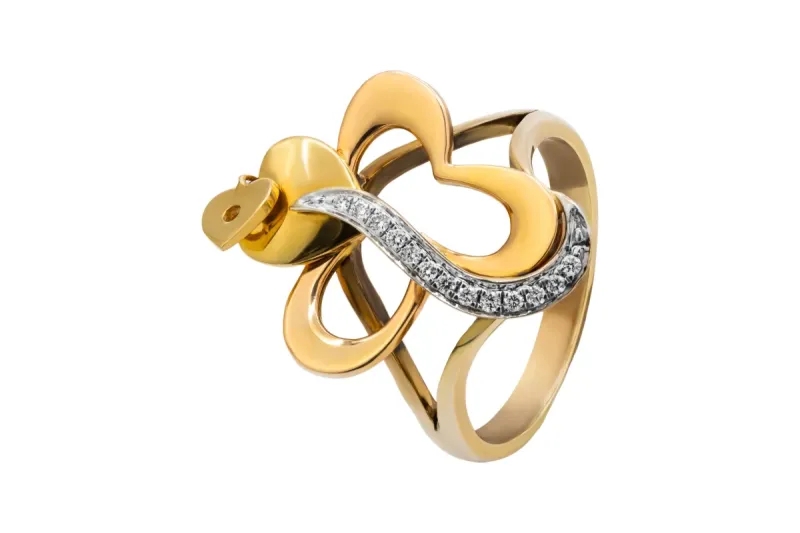 18ct Yellow Gold Diamond Heart Ring 0.11ct