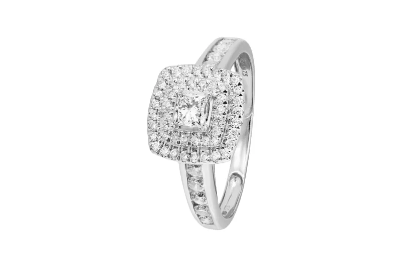 18ct White Gold Engagement Ring 0.75ct 2.8g