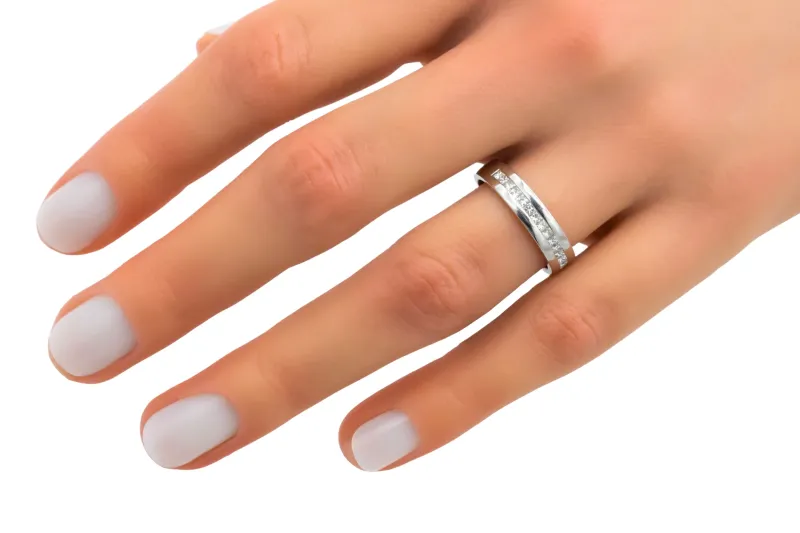 Platinum Princess Cut Eternity Wedding Band 0.54ct 6g