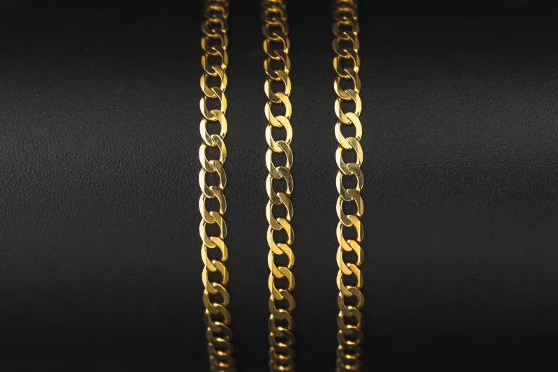 9ct Yellow Gold Flat Curb Chain 20" 6.1g