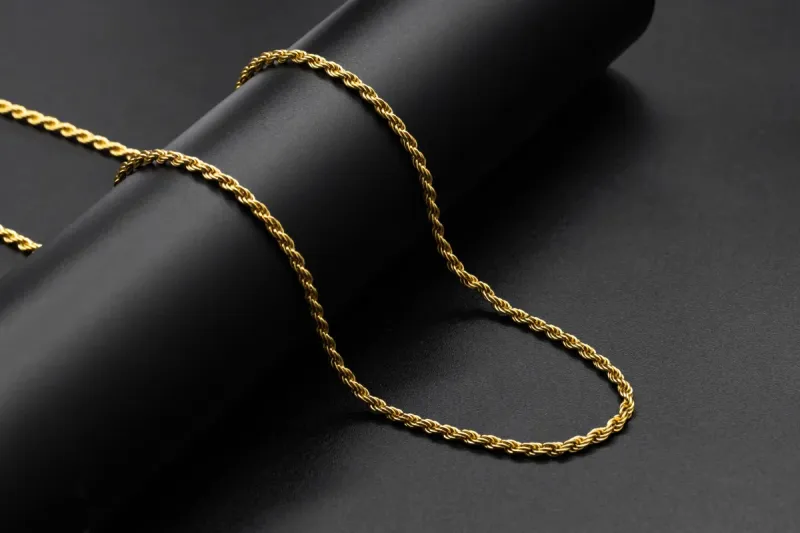 9ct Yellow Gold Diamond Cut Rope Chain 21.3g