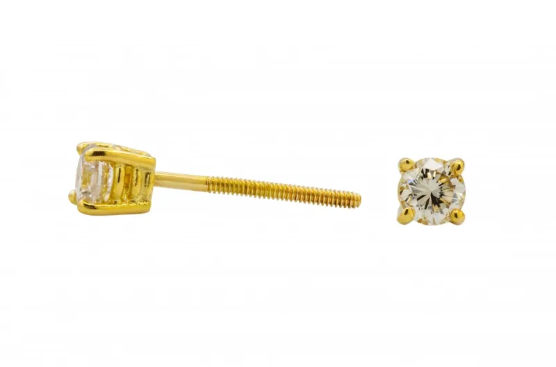 14ct Yellow Gold Diamond Stud Earrings  0.40ct