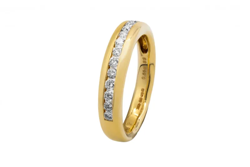 18ct Yellow Gold Diamond Half Eternity Ring 0.66ct