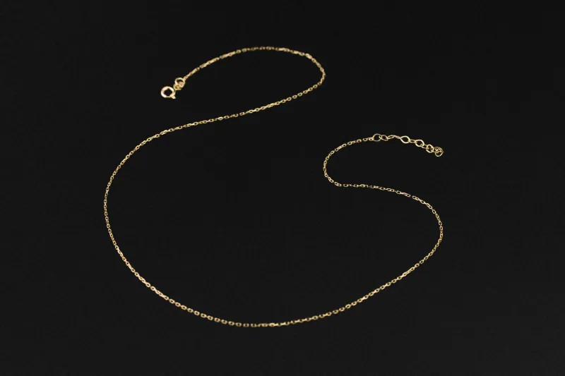 14ct Yellow Gold Thin Anchor Link Chain 17"