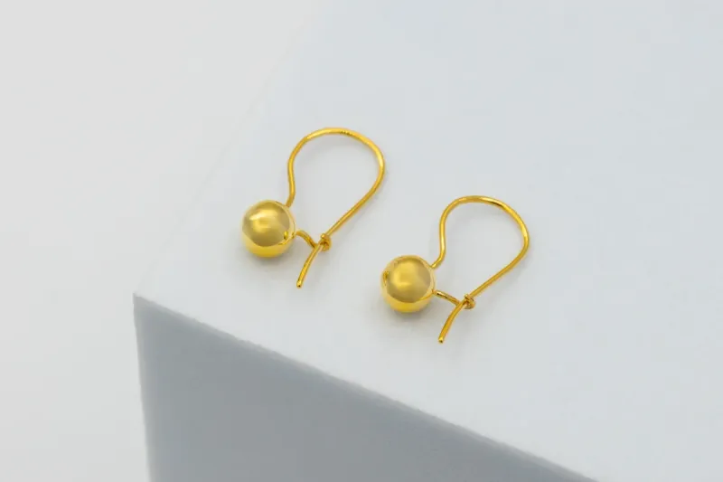 9ct Yellow Gold Simple Gold Dangle Earrings 1.9g