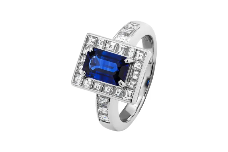 Platinum Diamond & Sapphire ring  1.44ct Sapphire & 1.07ct Diamond